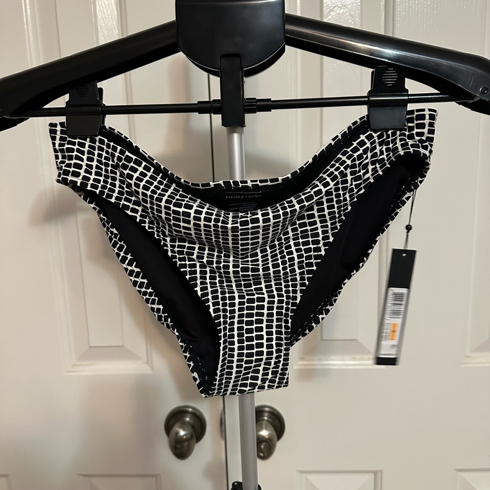 Ivanka Trump NWT Black and White Checkered Bikini Bottom- Size S